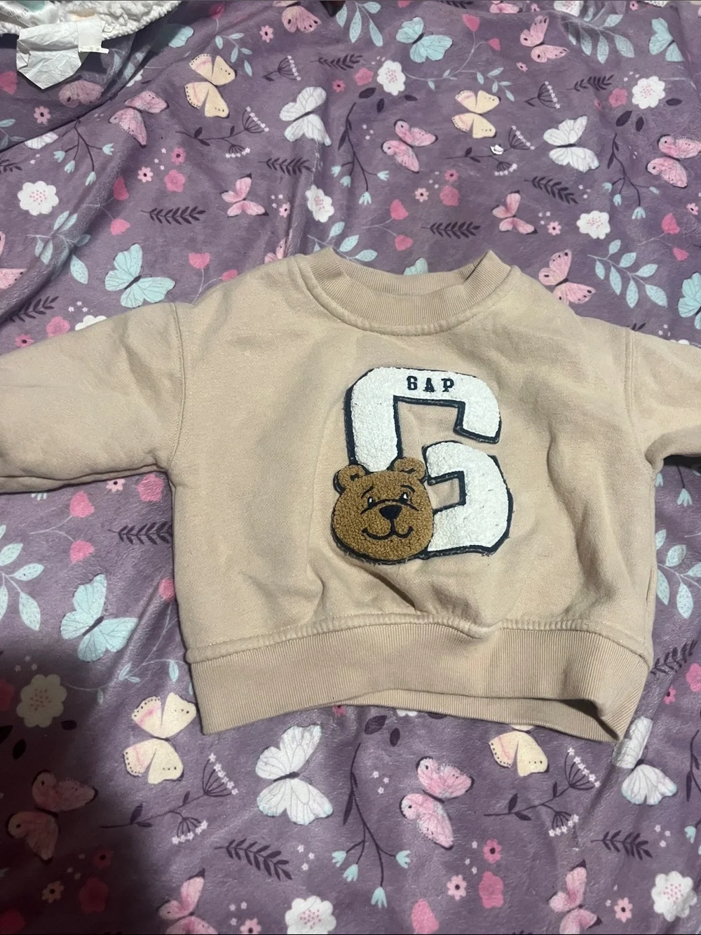 GAP Kids Tan Bear G Logo Crewneck Sweatshirt